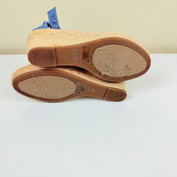 Nautica Denim Espadrille Wedge Sandals w/ Ankle Strap | 9.5 - Picture 6 of 6